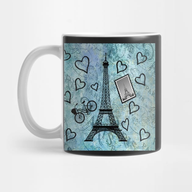 Paris Eiffel Tower Teal & Black Home Decor, Spiral Notebooks, Journals & Gifts by tamdevo1